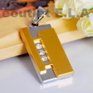 45mm CZ 14KGP STAINLESS STEEL NECKLACE